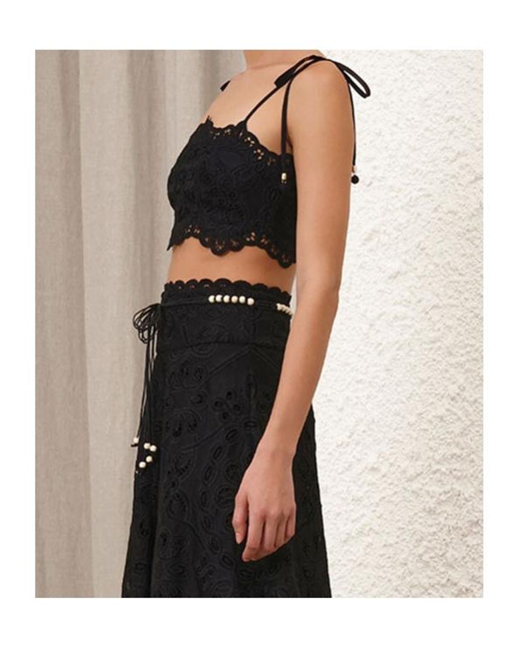 Zimmermann Black Rhiannon Embroidered Bodice