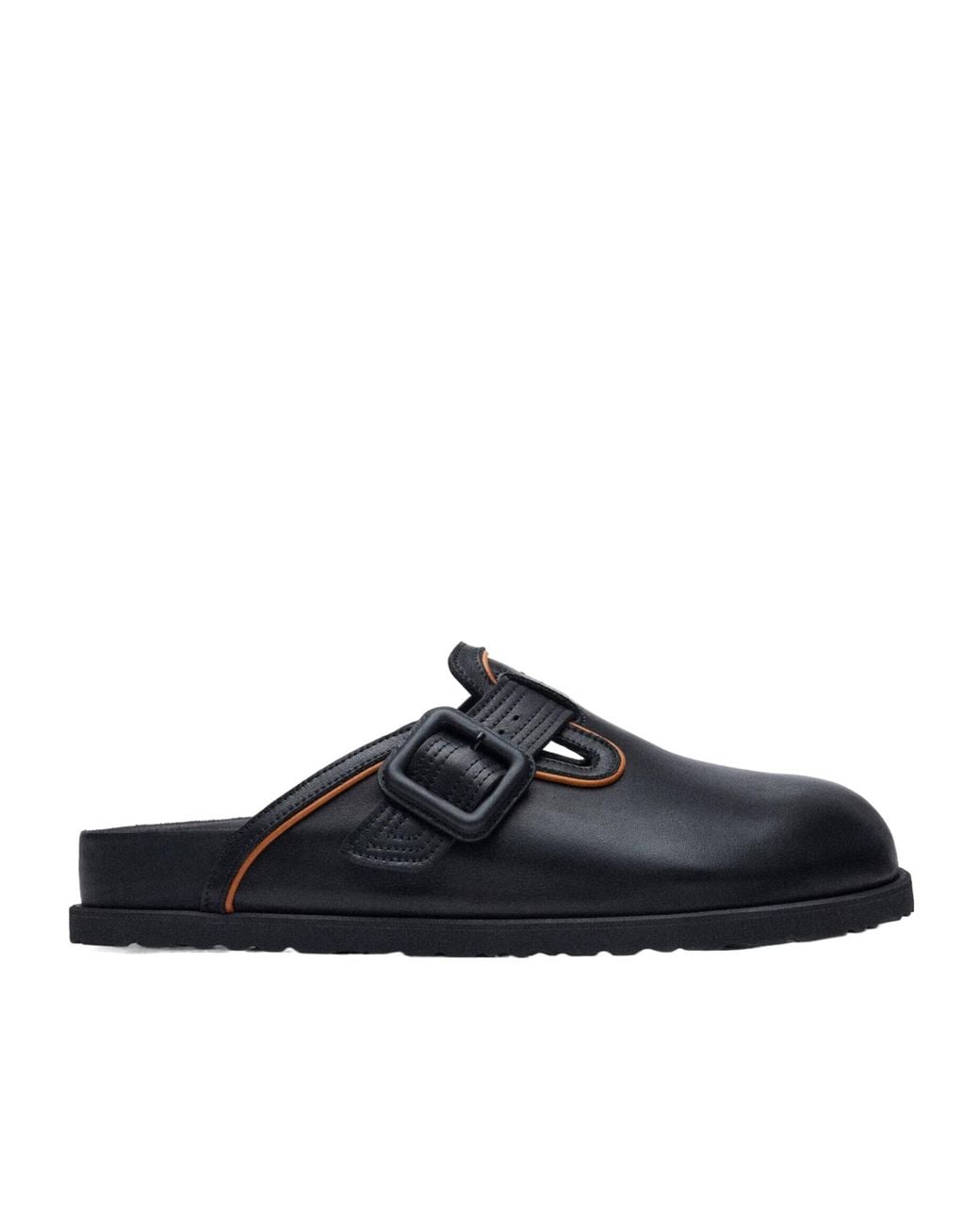 Birkenstock Black Buckle-Fastening Leather Mules for men