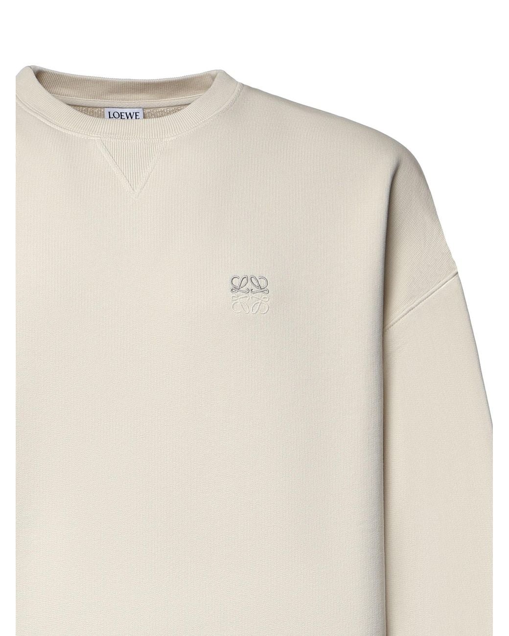 Loewe White Anagram Crew Neck Sweatshirt for men