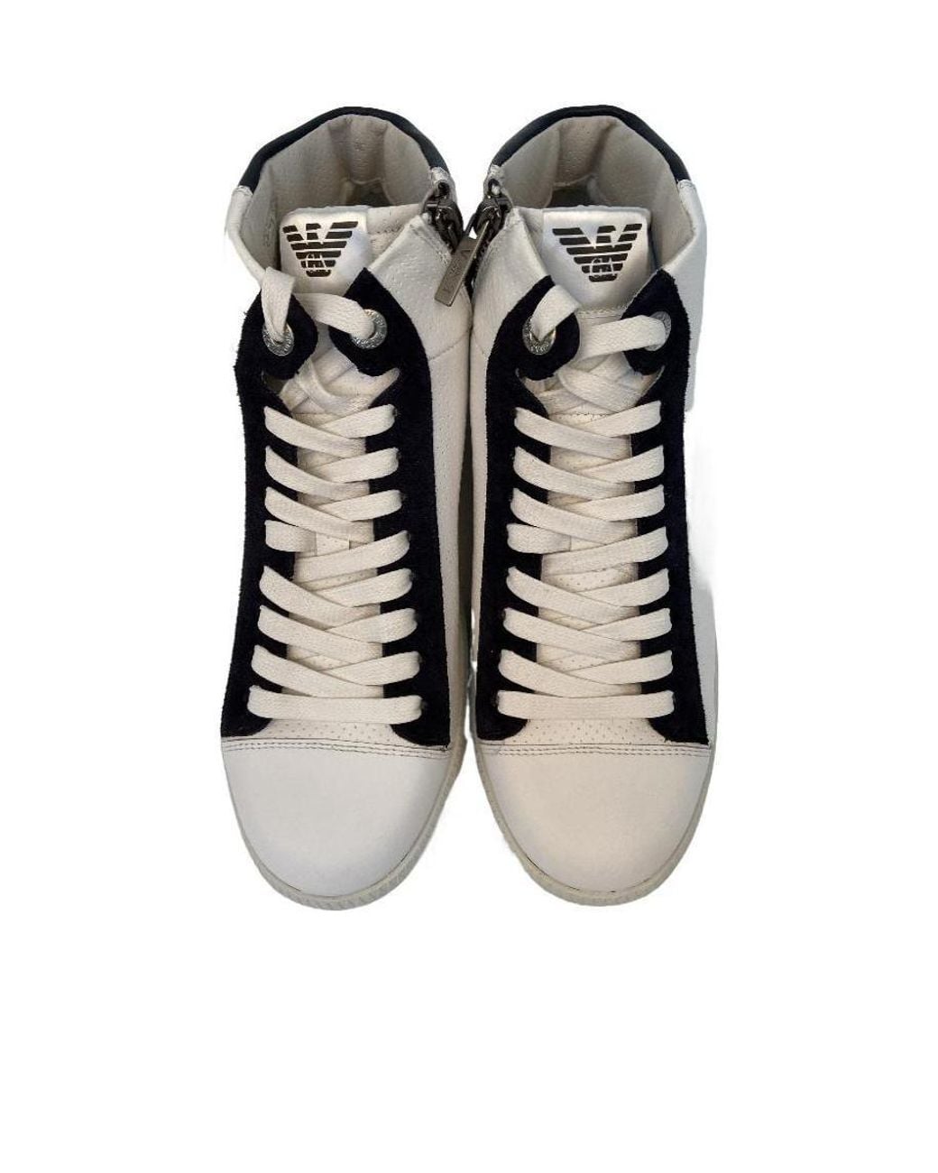 Emporio Armani White Logo-Detail Casual Sneakers for men