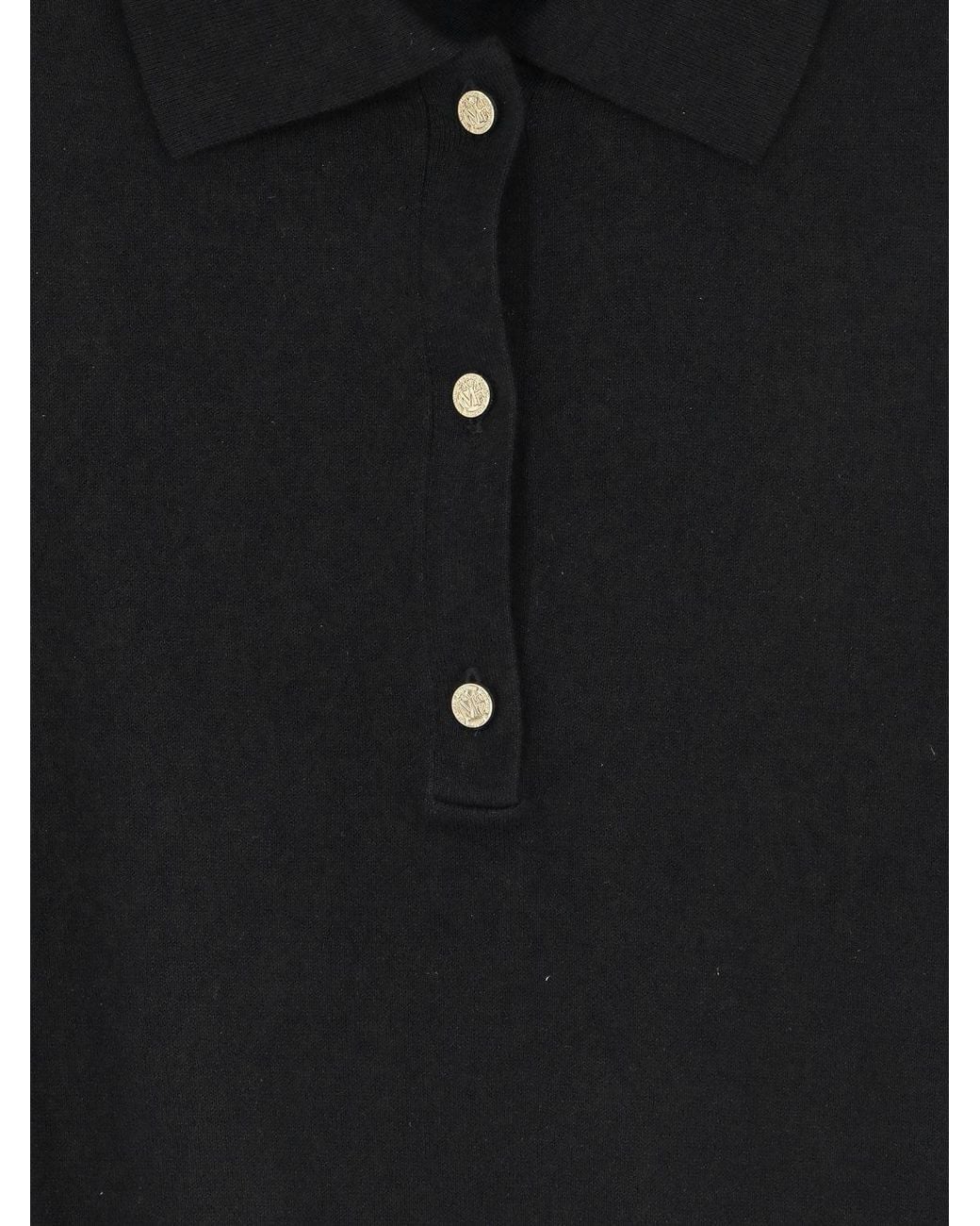 Max Mara Black Short-Sleeved Knit Polo Shirt