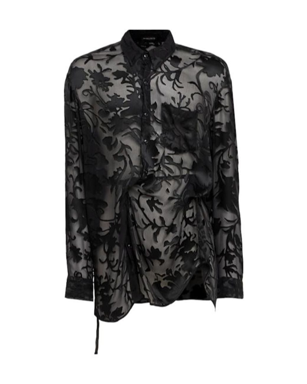 Ann Demeulemeester Black Mark High Comfort Devore Shirt for men