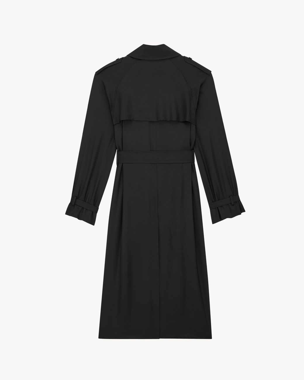 Saint Laurent Black Silk Trench Coat