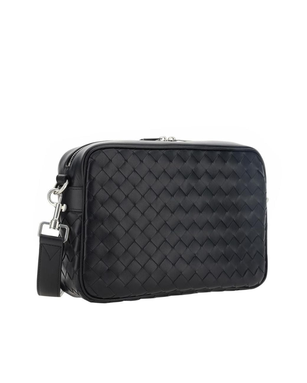 Bottega Veneta Black Medium Intrecciato Shoulder Bag for men