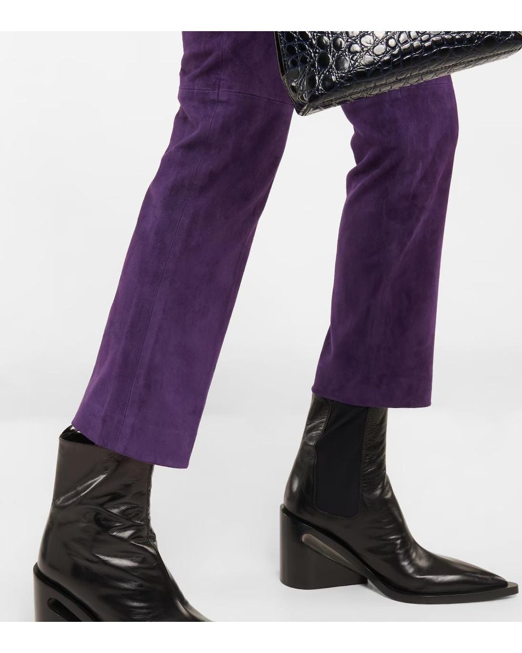 Joseph Purple Pleated Detail Casual Pants