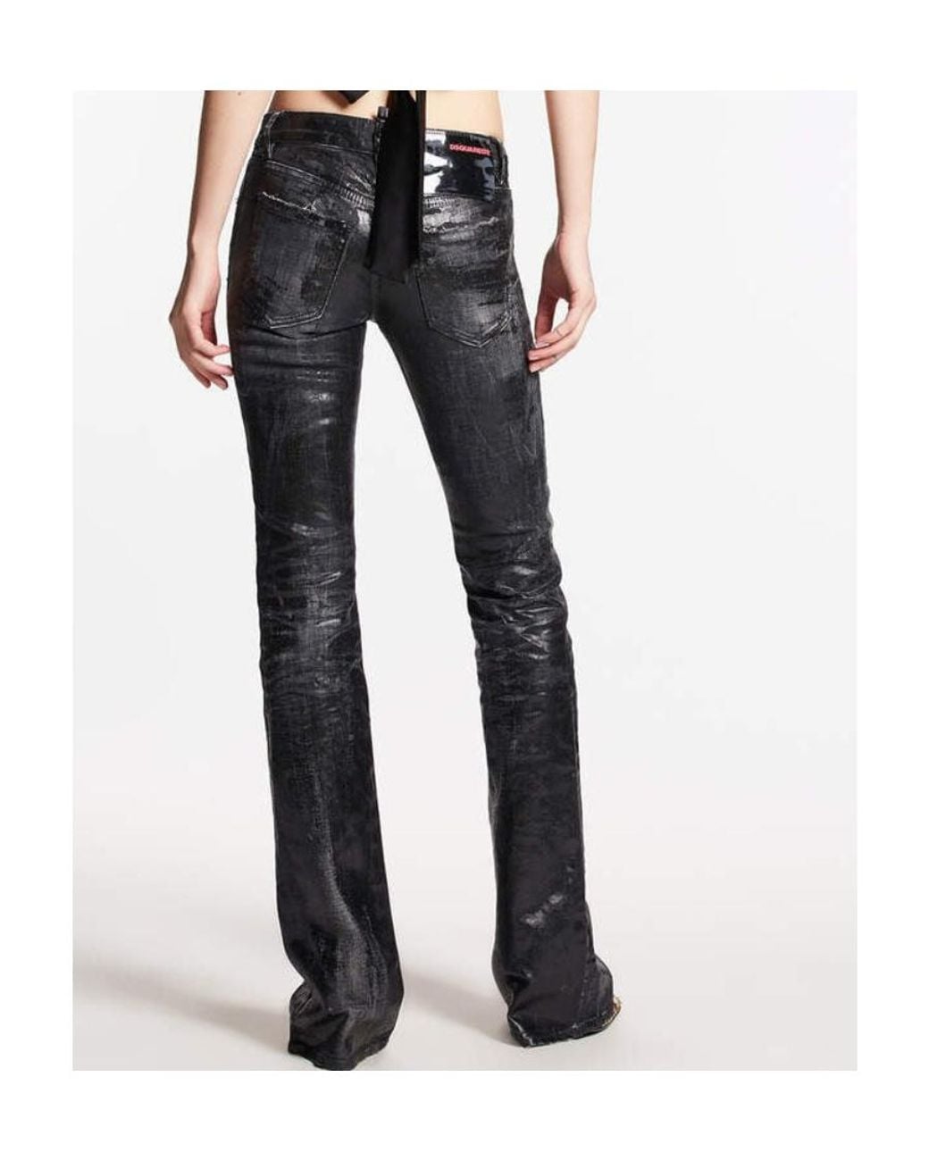 DSquared² Blue Logo Patch Flared Jeans