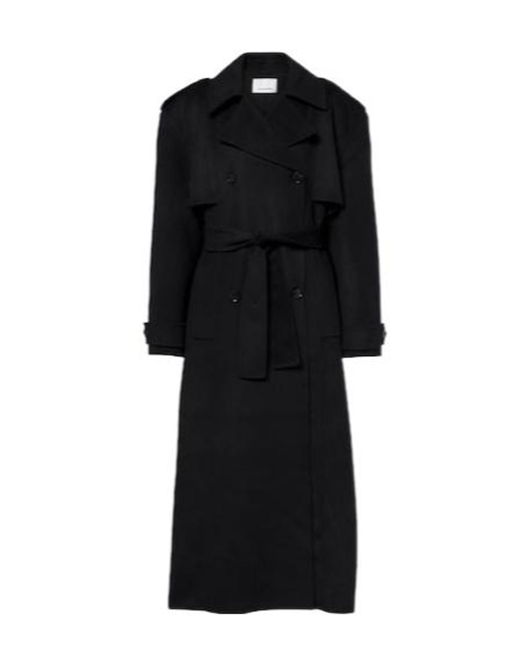 Frankie Shop Black Nikola Padded Wool And Cashmere Trench Coat