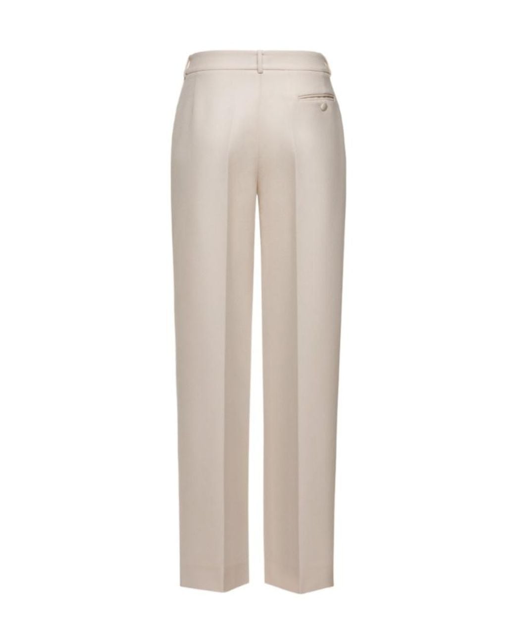 Magda Butrym White Straight-Leg Silk And Wool Trousers
