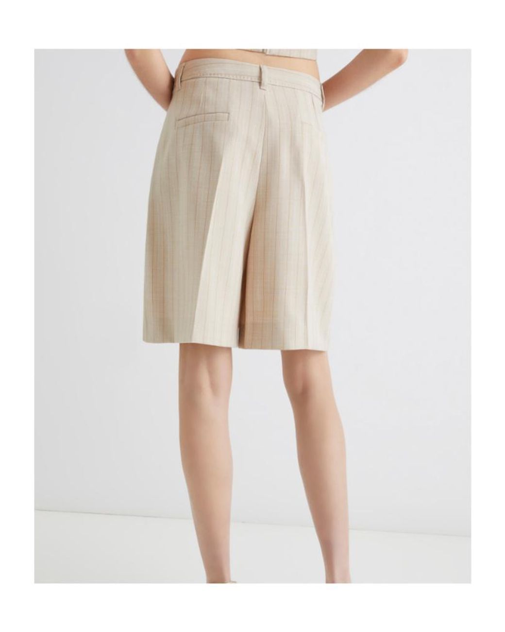 Marella Natural Stretch Canvas Bermuda Shorts