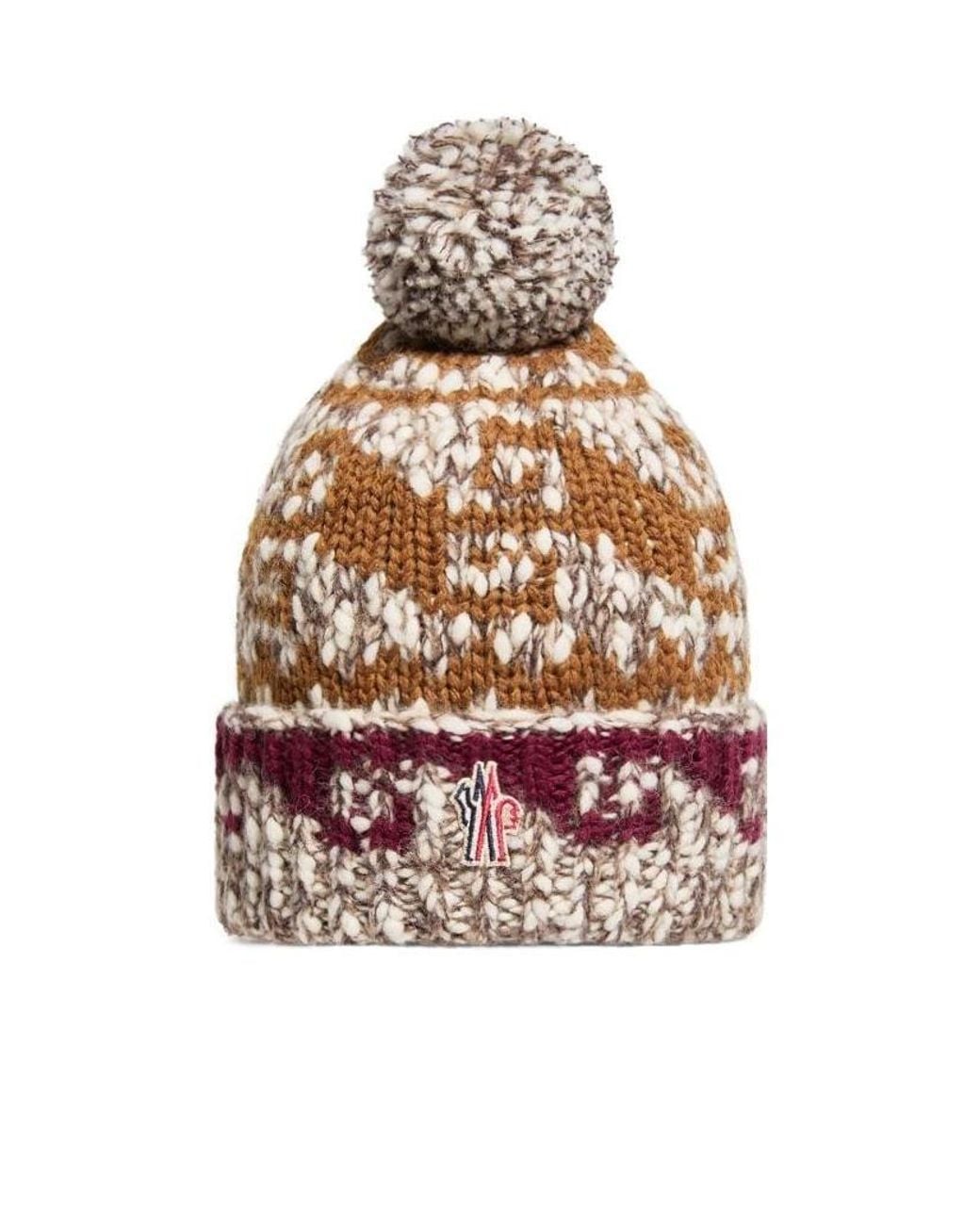 Moncler White Alpaca Wool Blend Beanie With Pom Pom for men