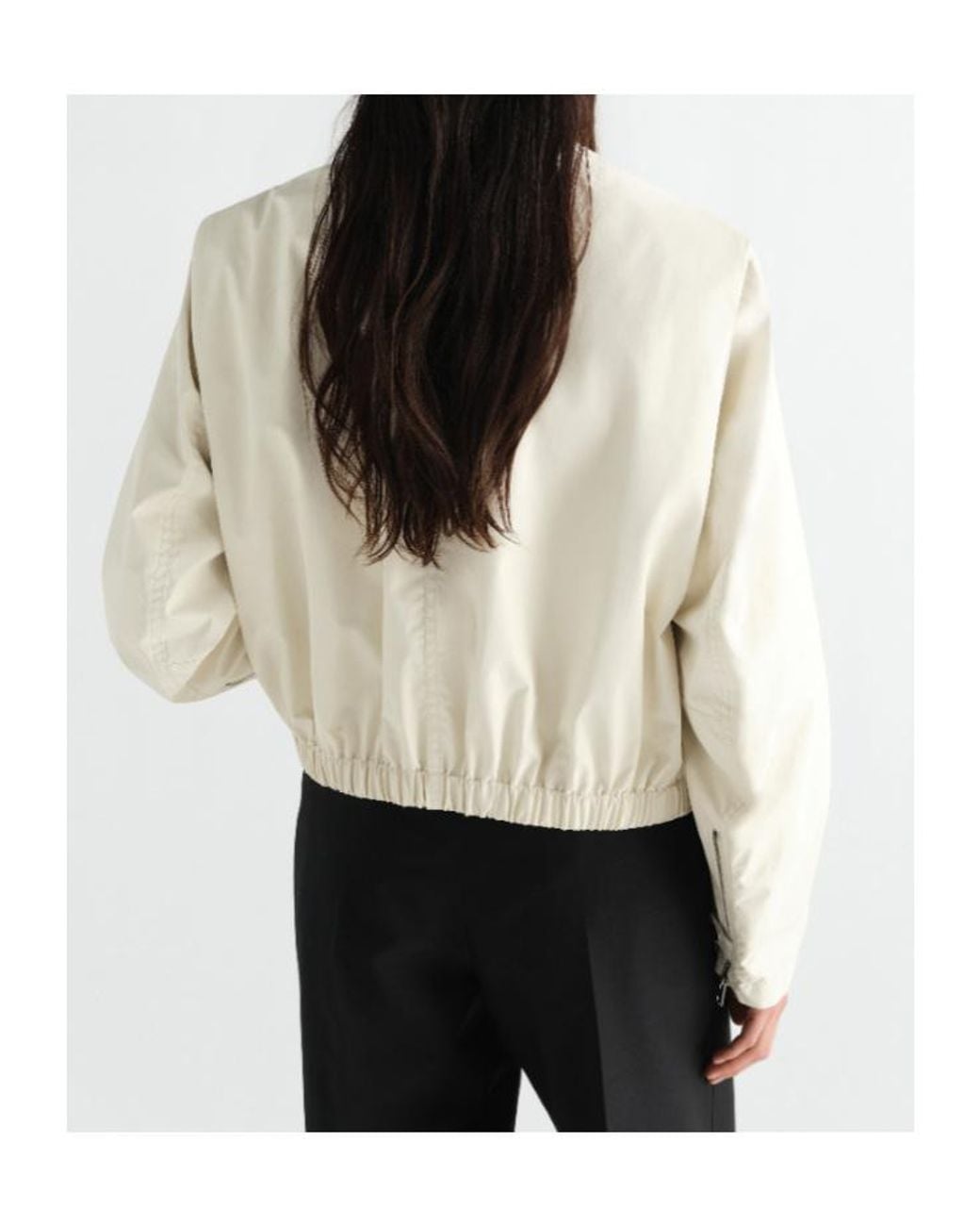 Lemaire White Zipped Stand-Collar Bomber Jacket