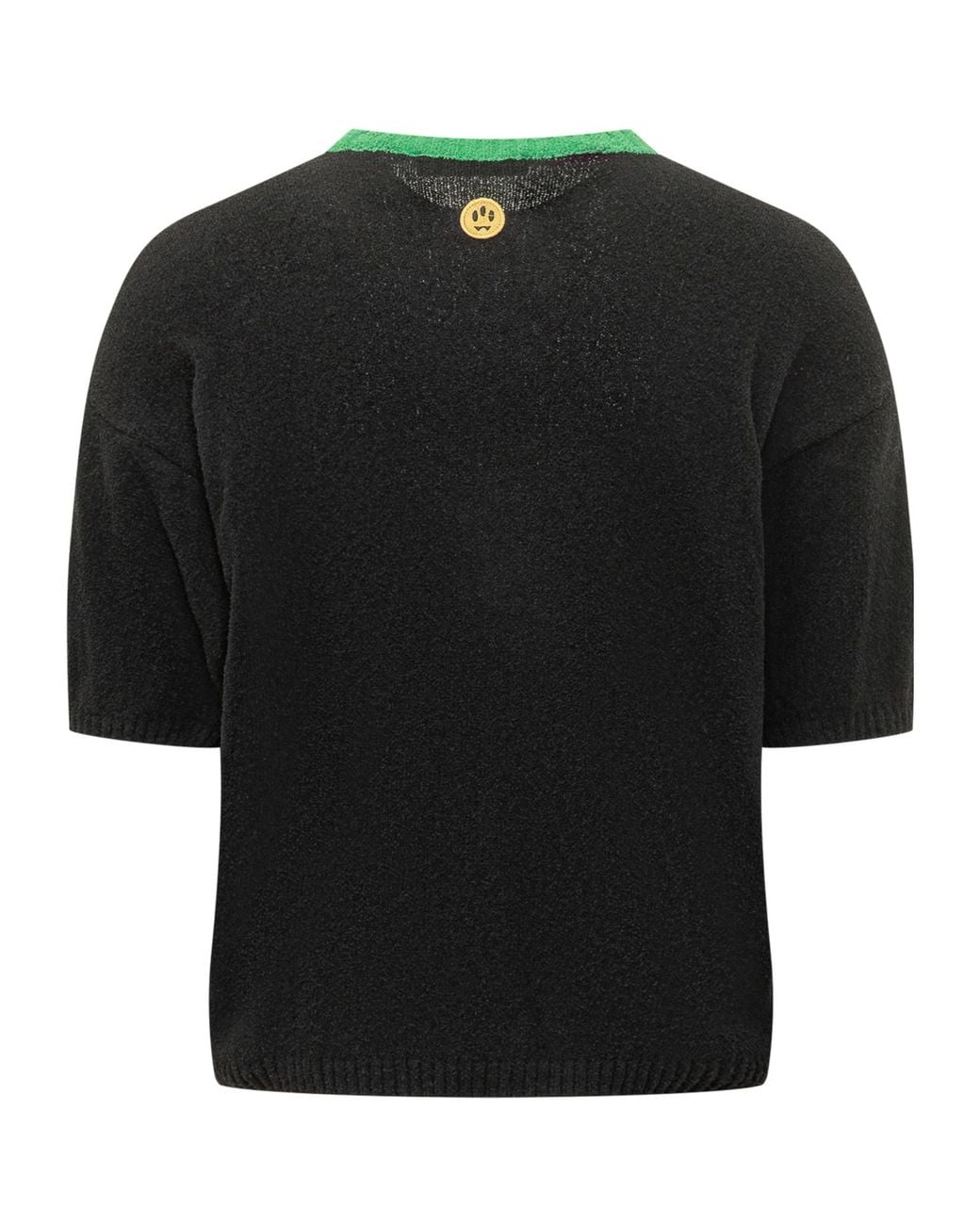 Barrow Black Slogan V-Neck Knitted Top for men