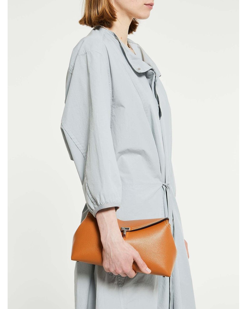 Totême Brown Totême Logo Plaque Foldover Top Crossbody Bag