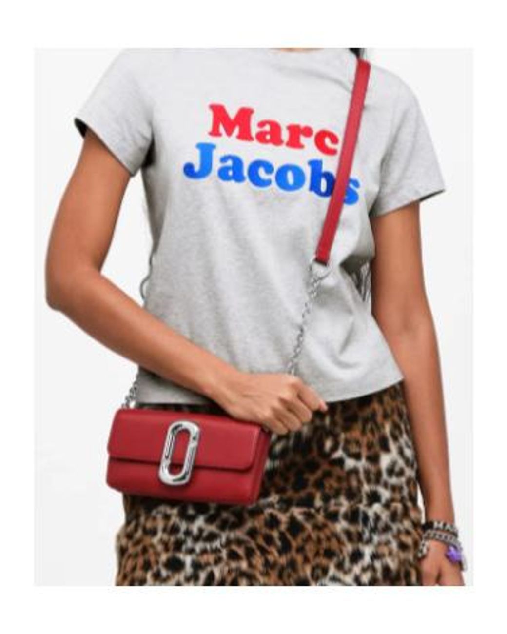 Marc Jacobs Red Scene Leather Wallet Crossbody