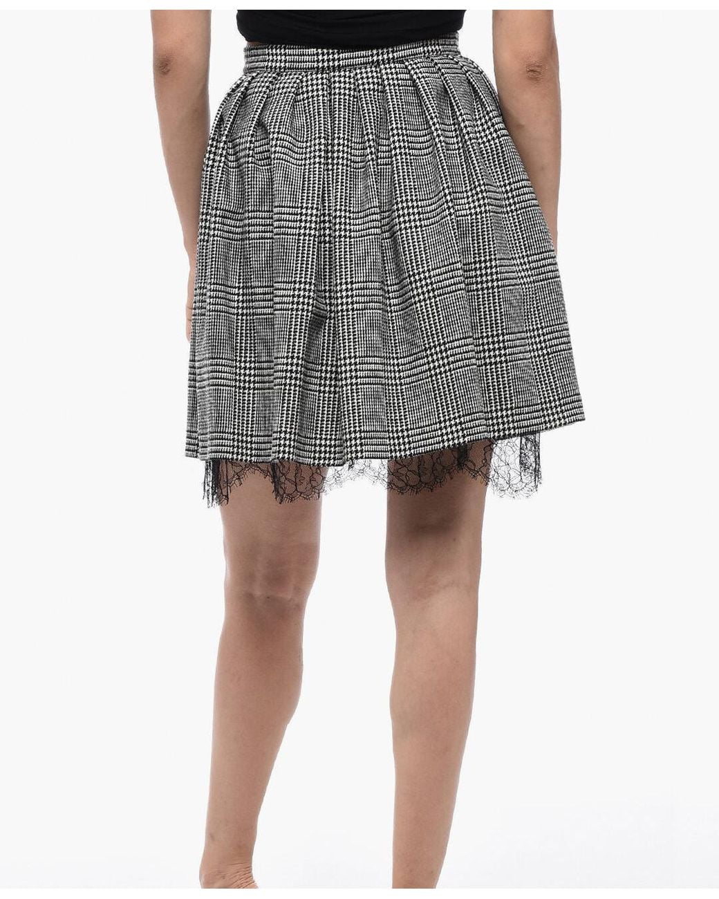 Dior Black Tartan Circle Skirt