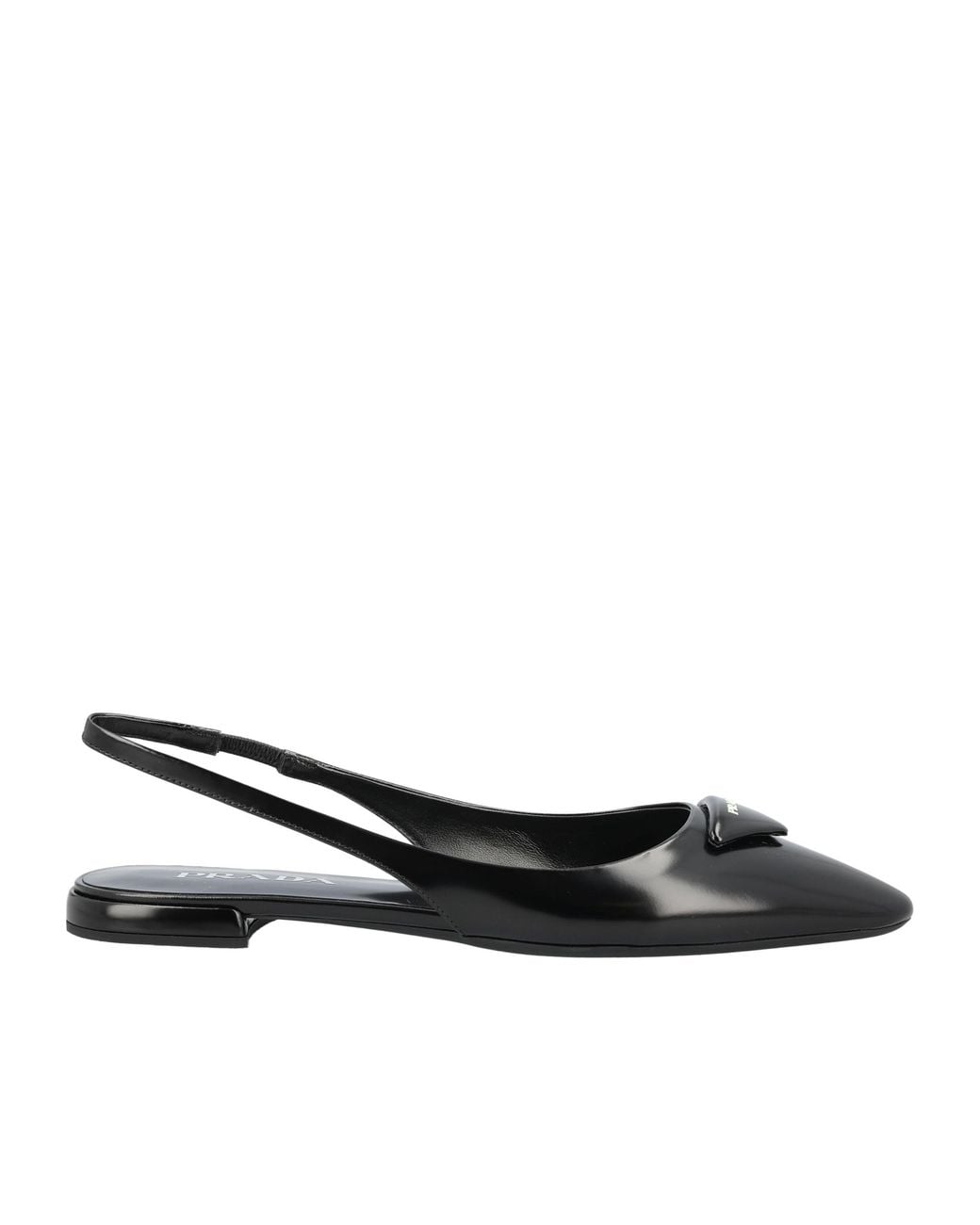 Prada Black Slingback Flat Sandals