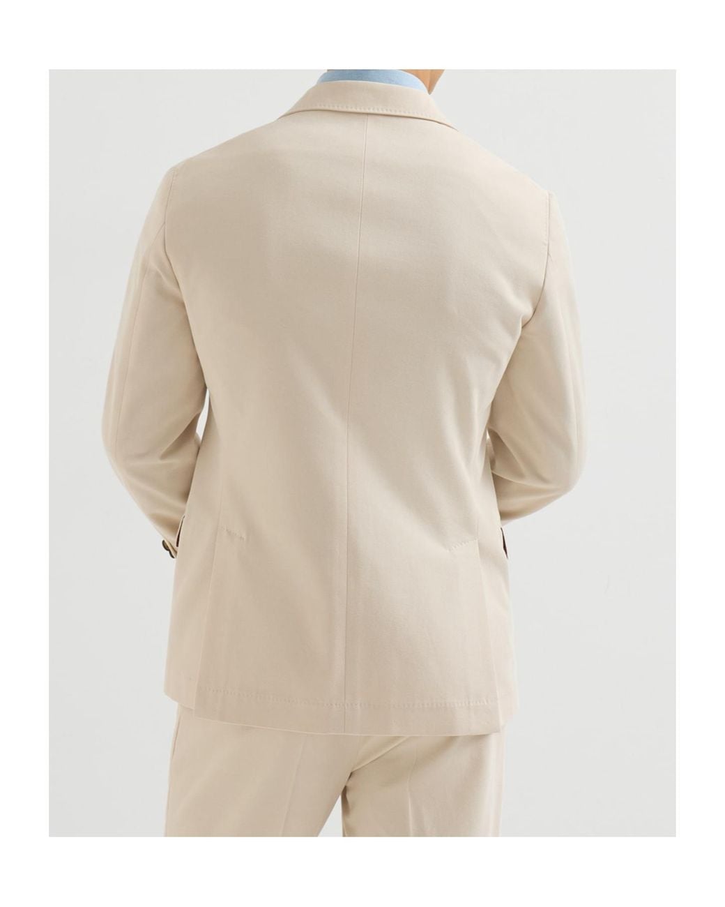 Brunello Cucinelli Natural Cotton And Virgin Wool Gabardine Deconstructed Blazer for men
