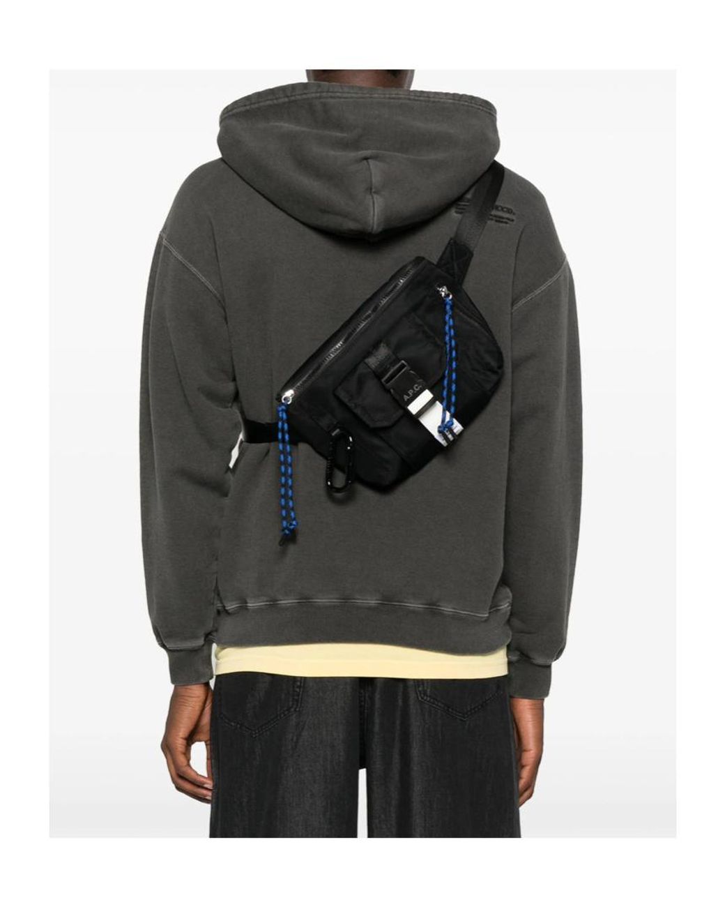 A.P.C. Black Treck Zipped Shoulder Bag for men