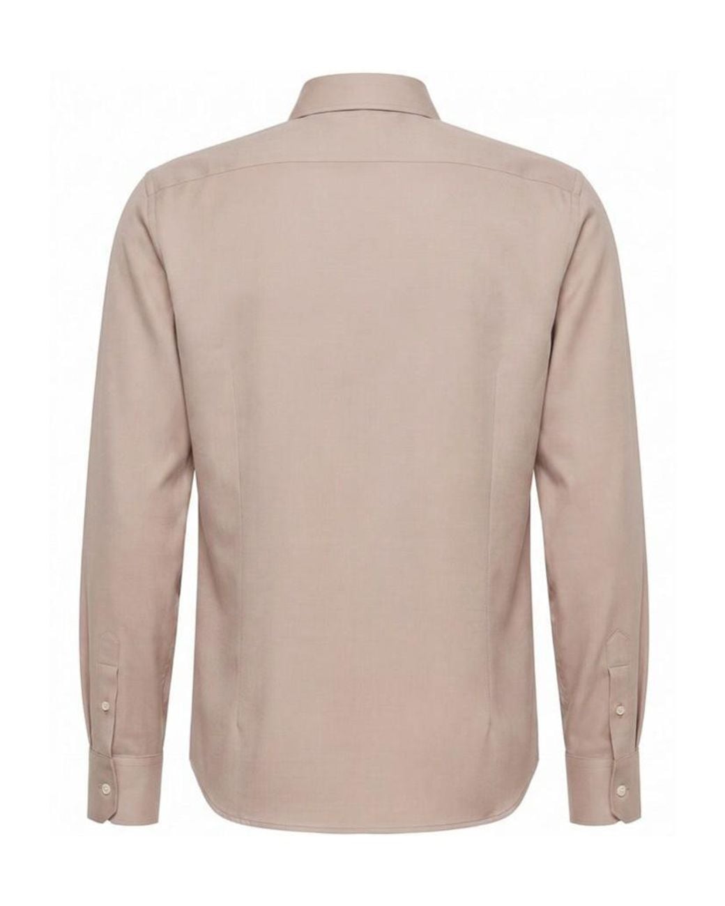 Peserico Natural Long Sleeved Curved Hem Shirt for men