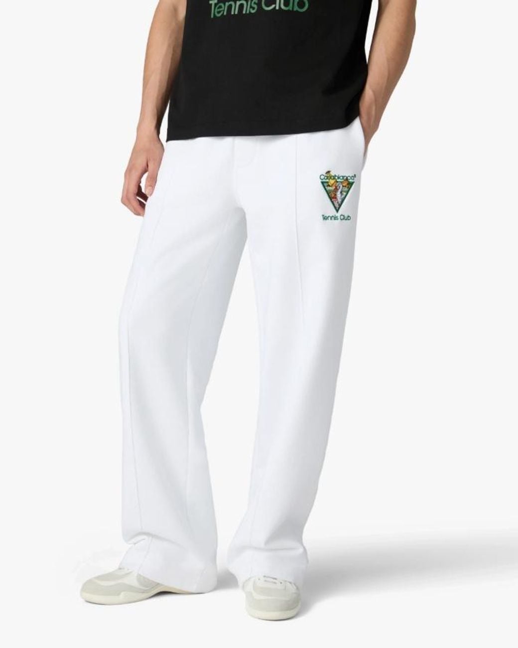 Casablanca White Tennis Club Logo Pants for men