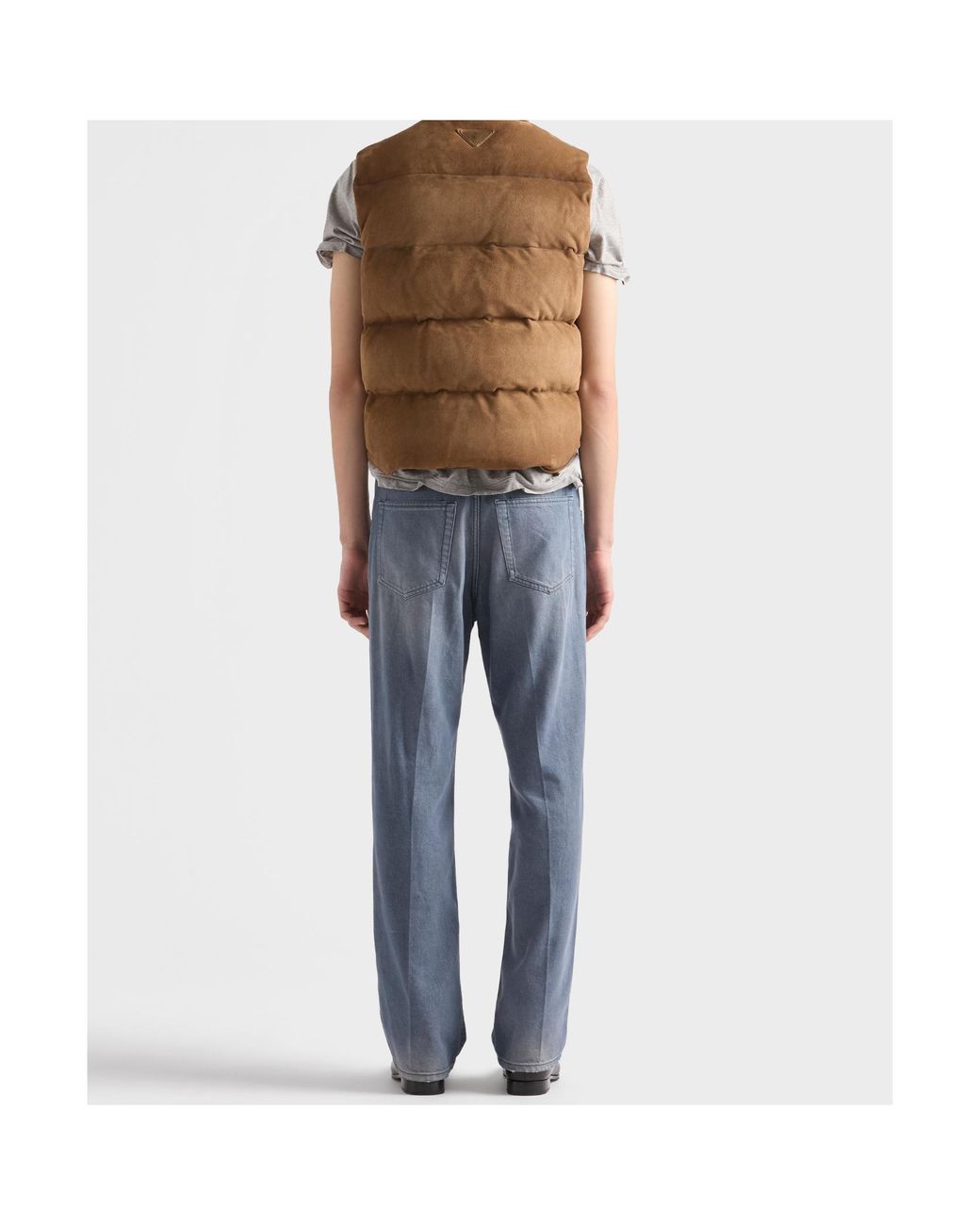 Prada Brown Button-Up Down Gilet for men