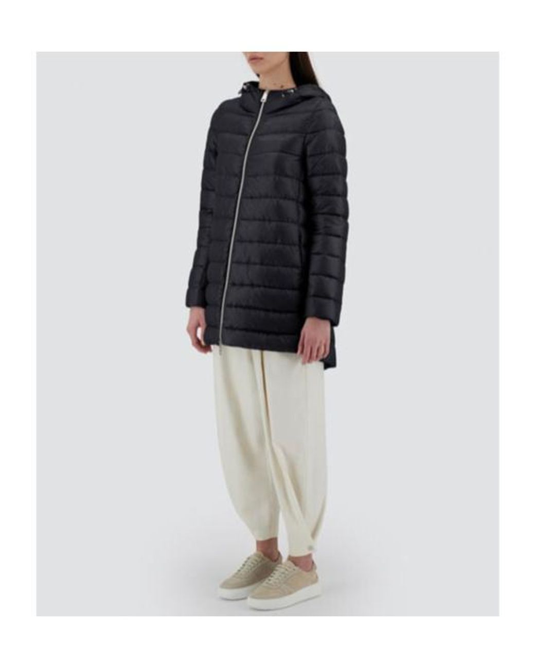 Herno Black Hooded Long Down Jacket