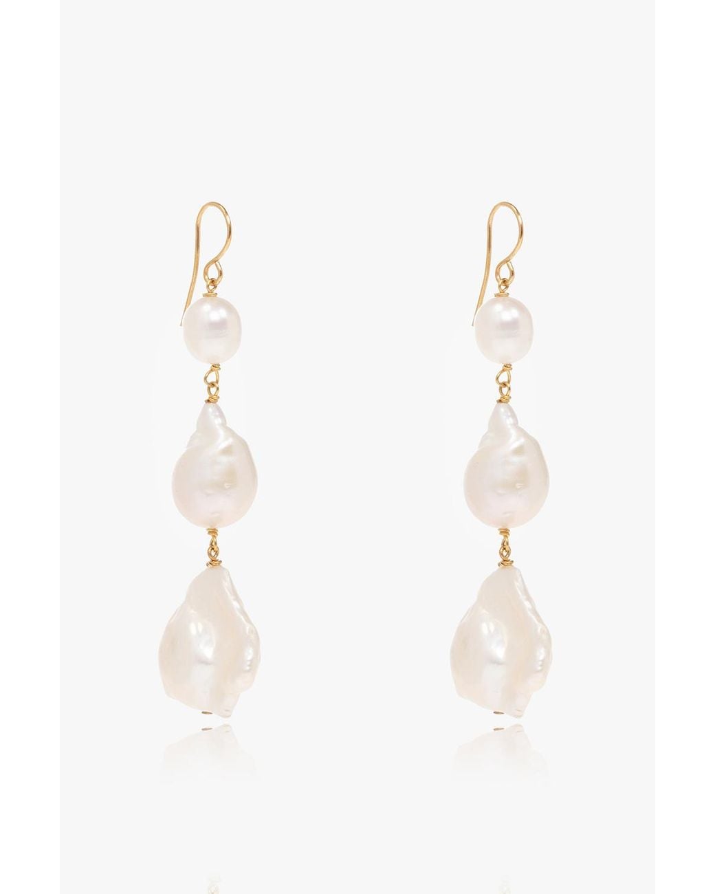 Jil Sander White Grainy Earrings