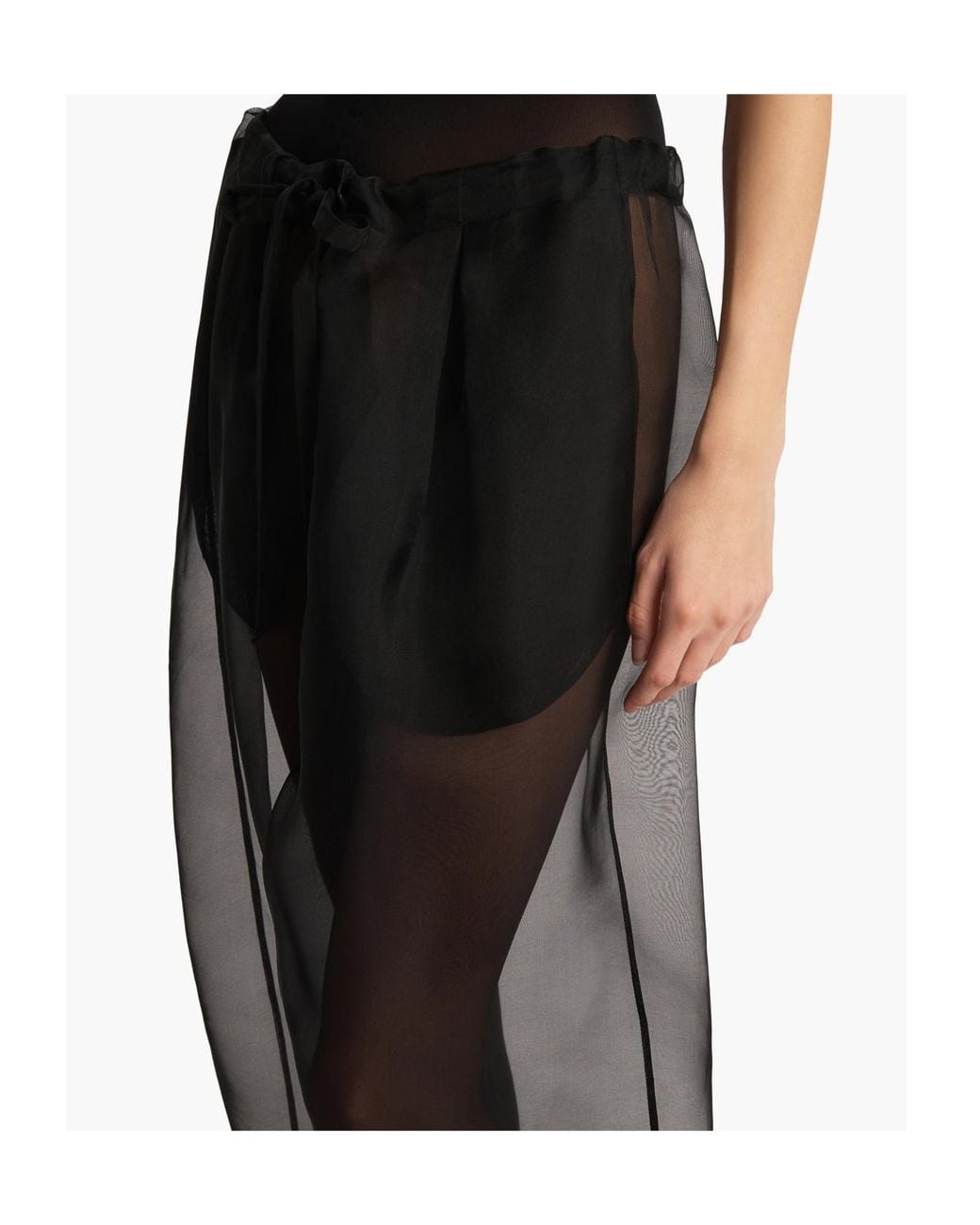 Khaite Gray Trenton Silk Pants