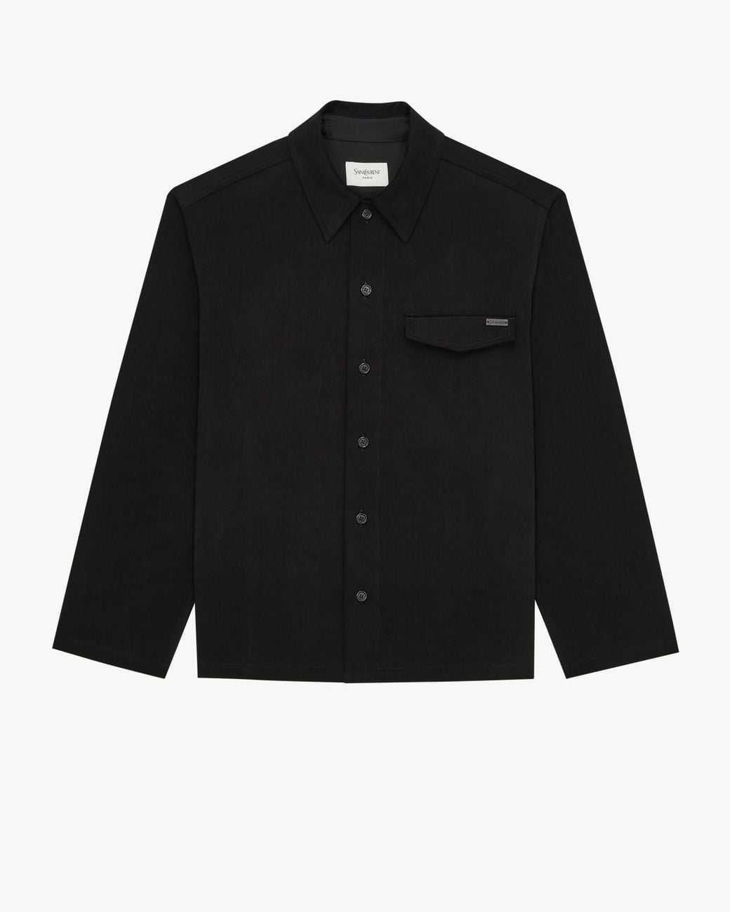 Saint Laurent Black Button-Up Long-Sleeved Overshirt for men