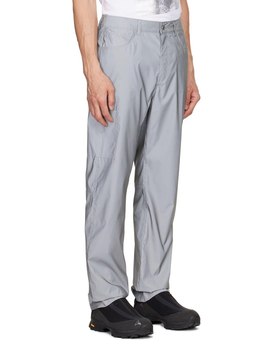 Helmut Lang Gray Belt Loops Slacks for men