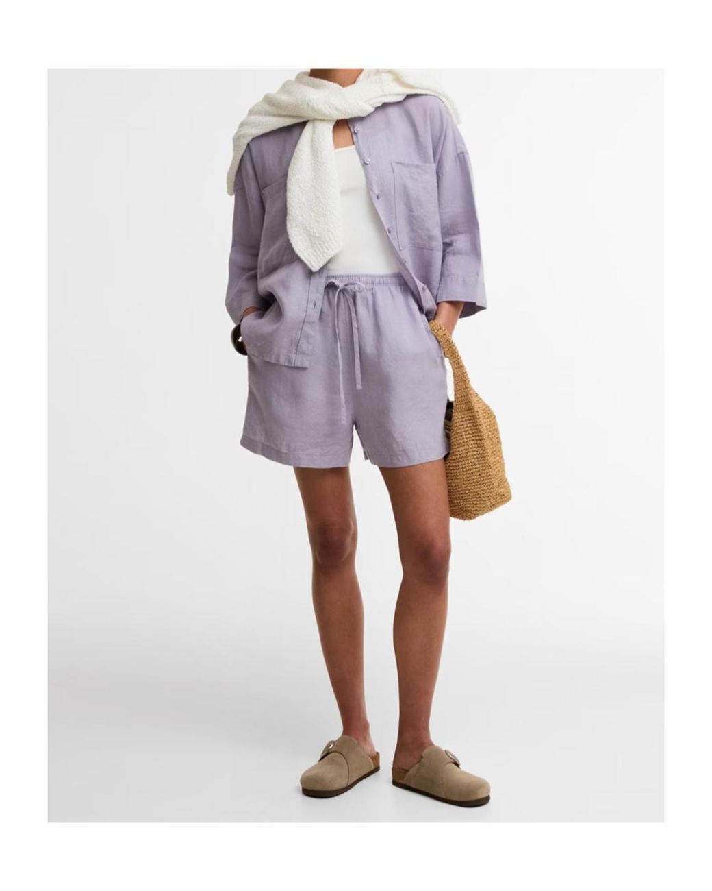 Barbour Purple Twill Cotton Shorts