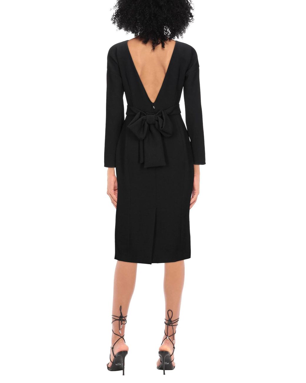 Dolce & Gabbana Black Bodycon Dress With Long Sleeves