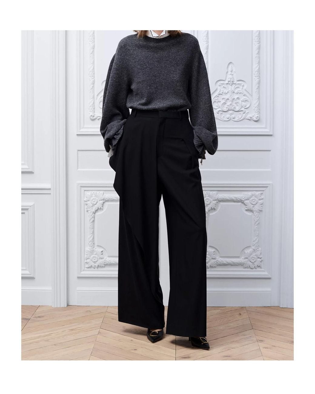 Dior Black Draped Regular-Fit Pants