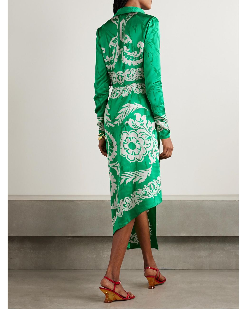 Etro Green Satin Dress