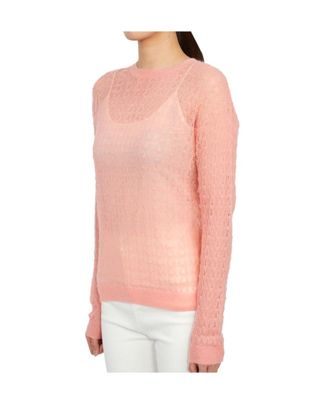 Max Mara Pink Long-Sleeved Round-Neck Sweater