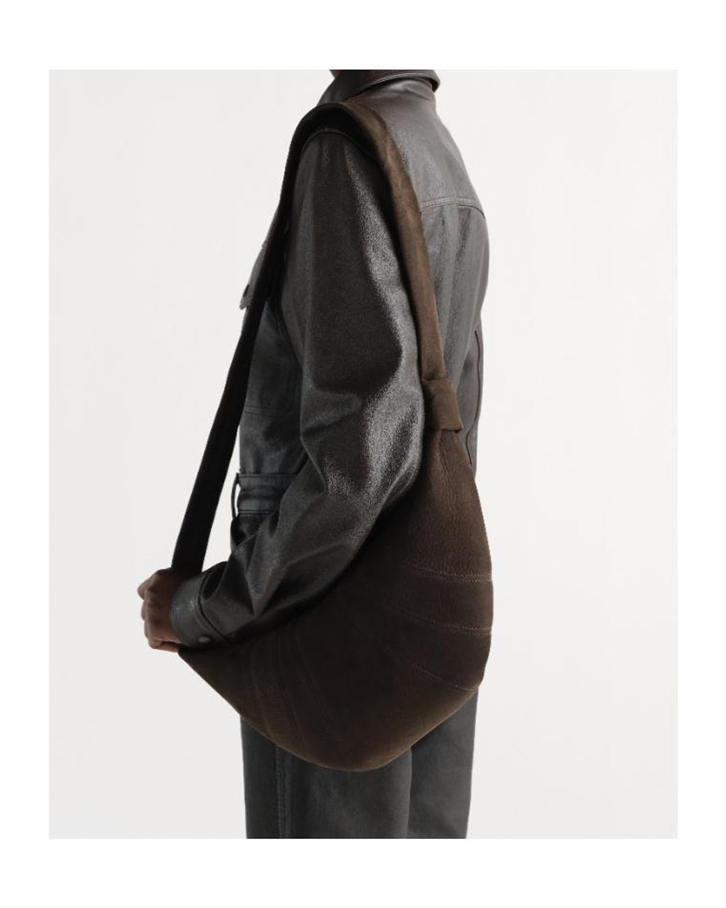 Lemaire Black Medium Croissant Bag for men