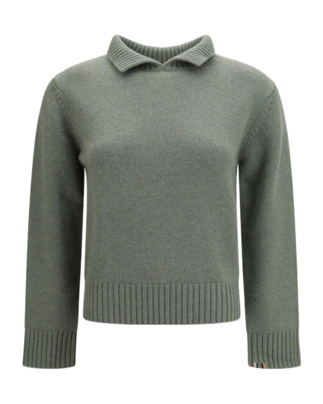 Extreme Cashmere Green Jo Ribbed Polo Sweater
