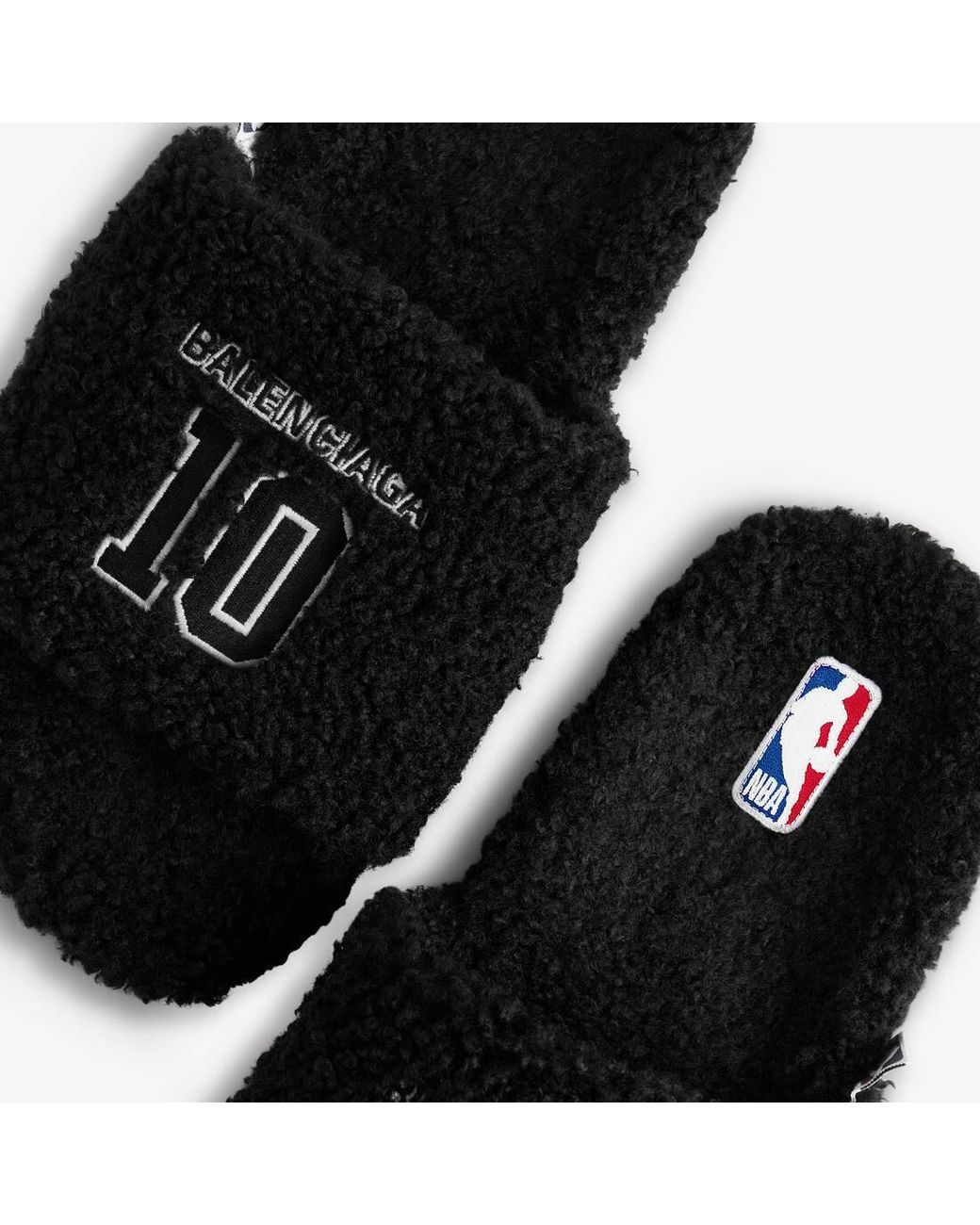 Balenciaga Black Nba Collaboration Furry Open Mule for men