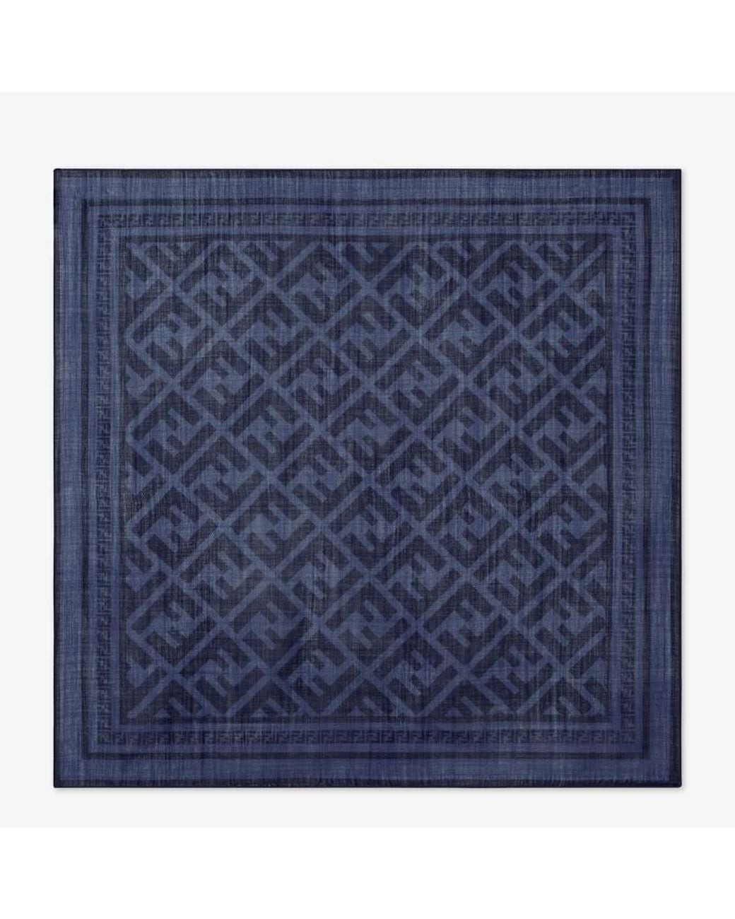 Fendi Blue Ff Printed Square Bandana for men