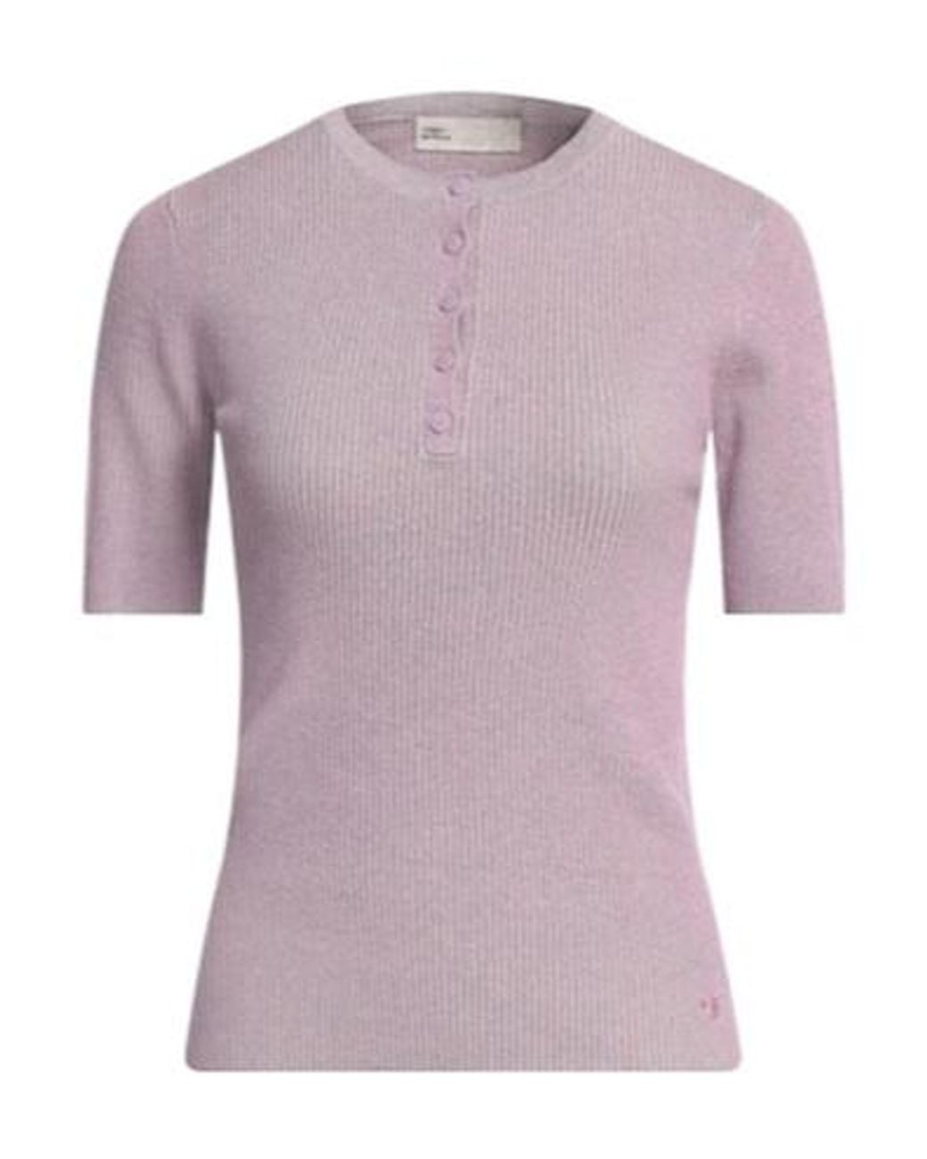 Tory Burch Purple Short-Sleeved Knitwear
