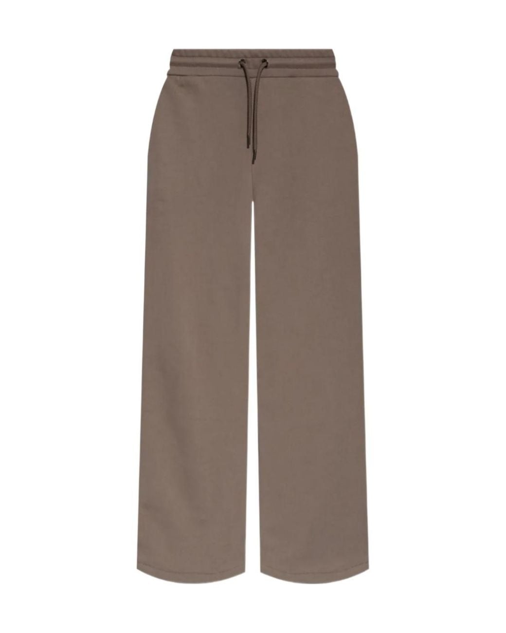 Emporio Armani Brown Logo Embroidered Drawstring Sweatpants