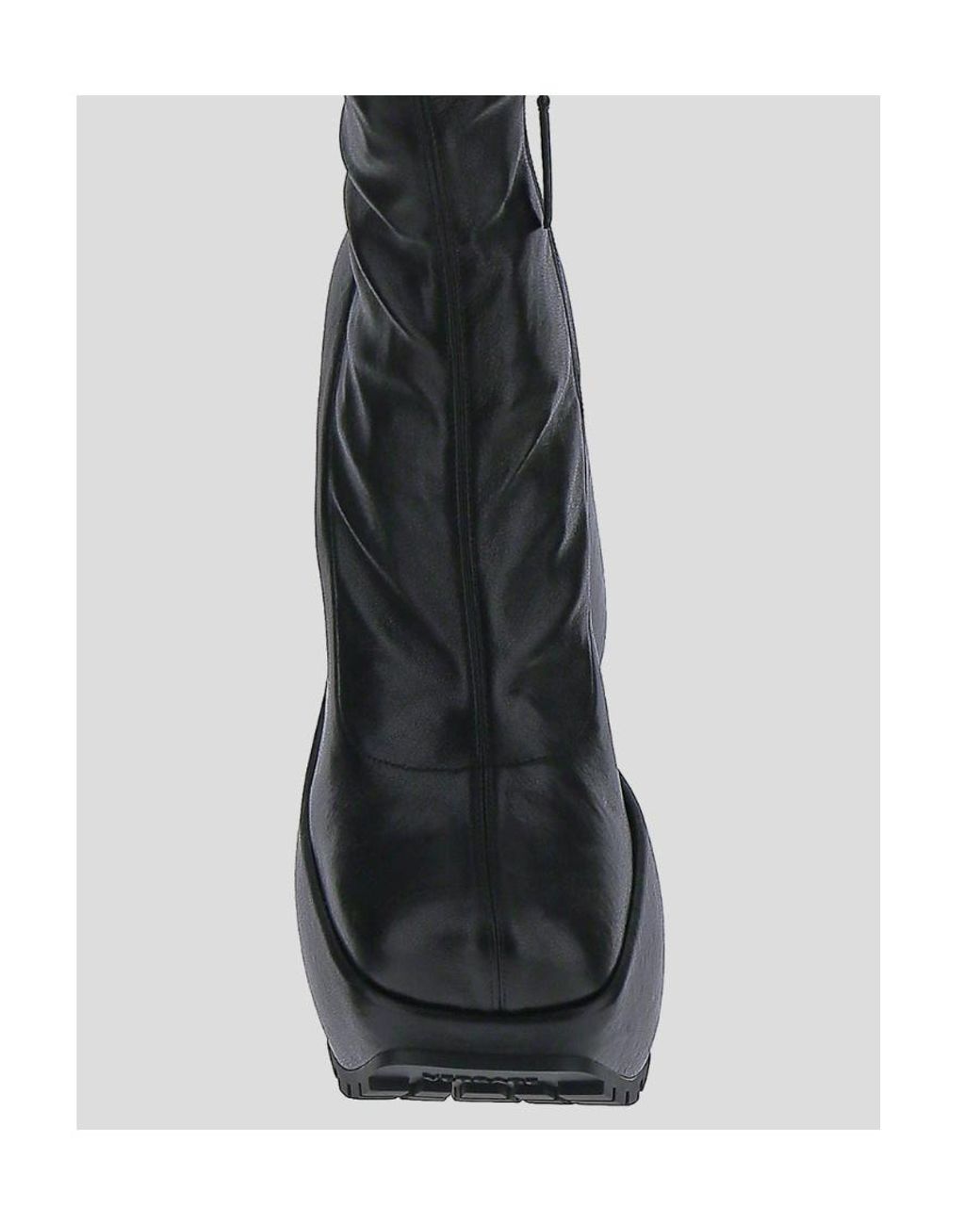 Versace Black Triplatform Knee-High Leather Boots