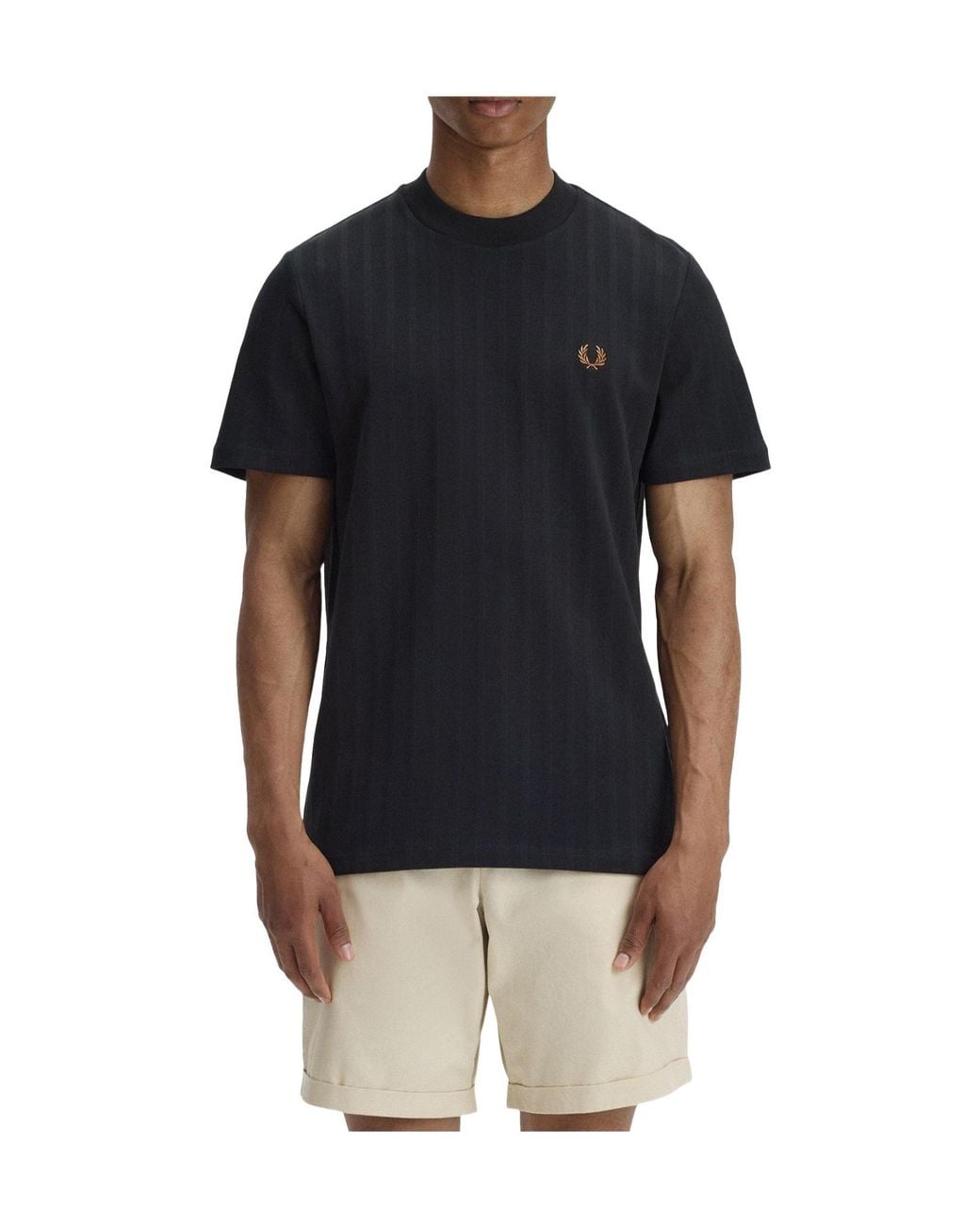 Fred Perry Black Crew-Neckline T-Shirt for men