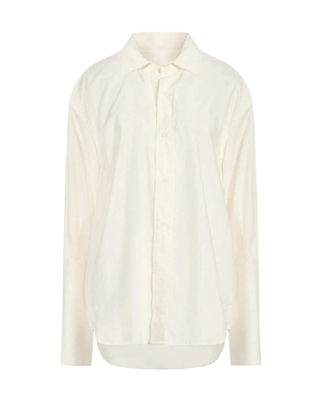 MM6 by Maison Margiela White Solid Colour Shirts Blouses