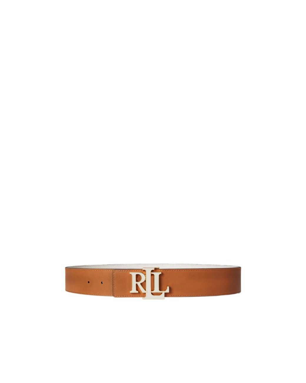 Ralph Lauren White Brand Logo Belt