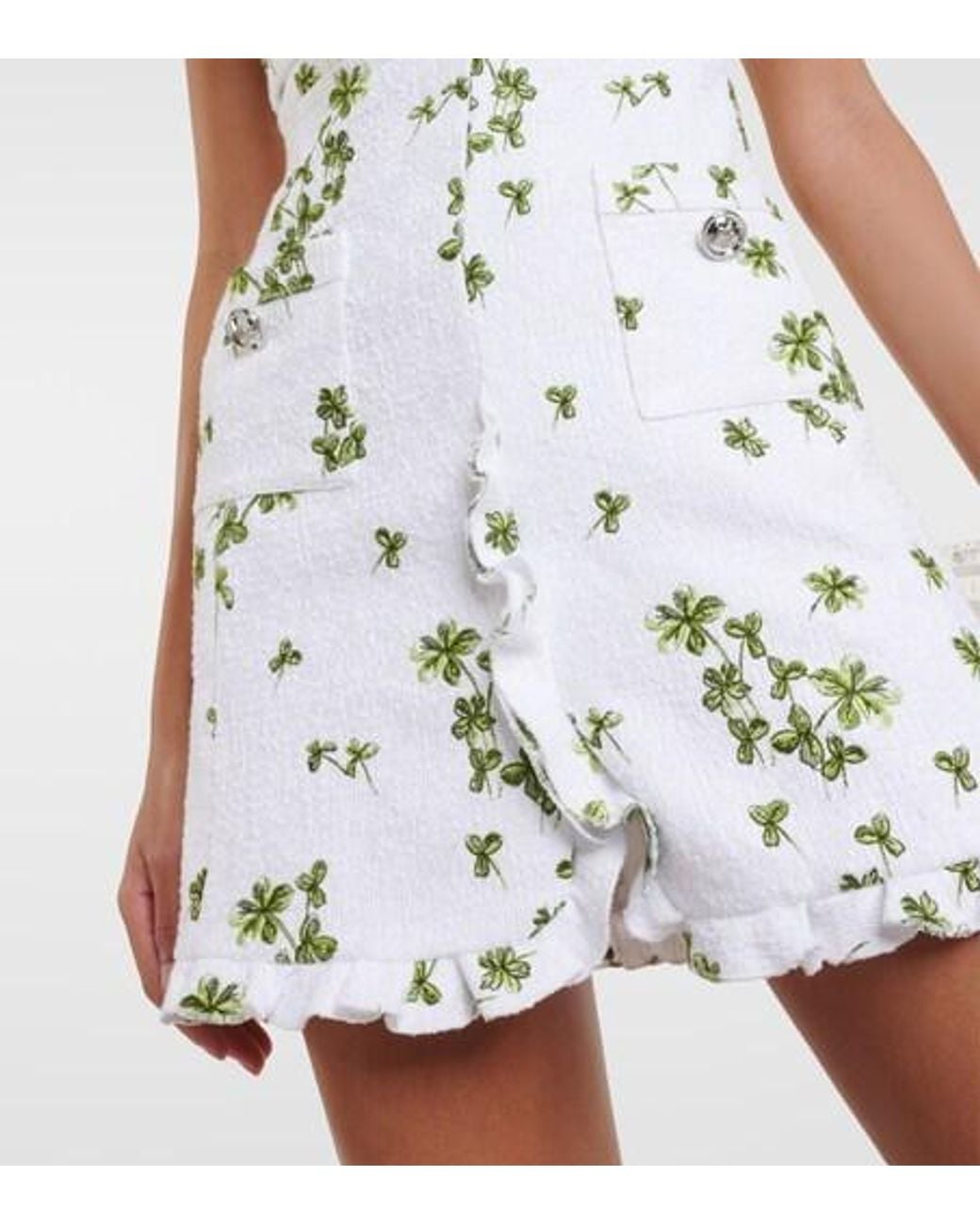 Giambattista Valli White Embroidered Bouclé Minidress