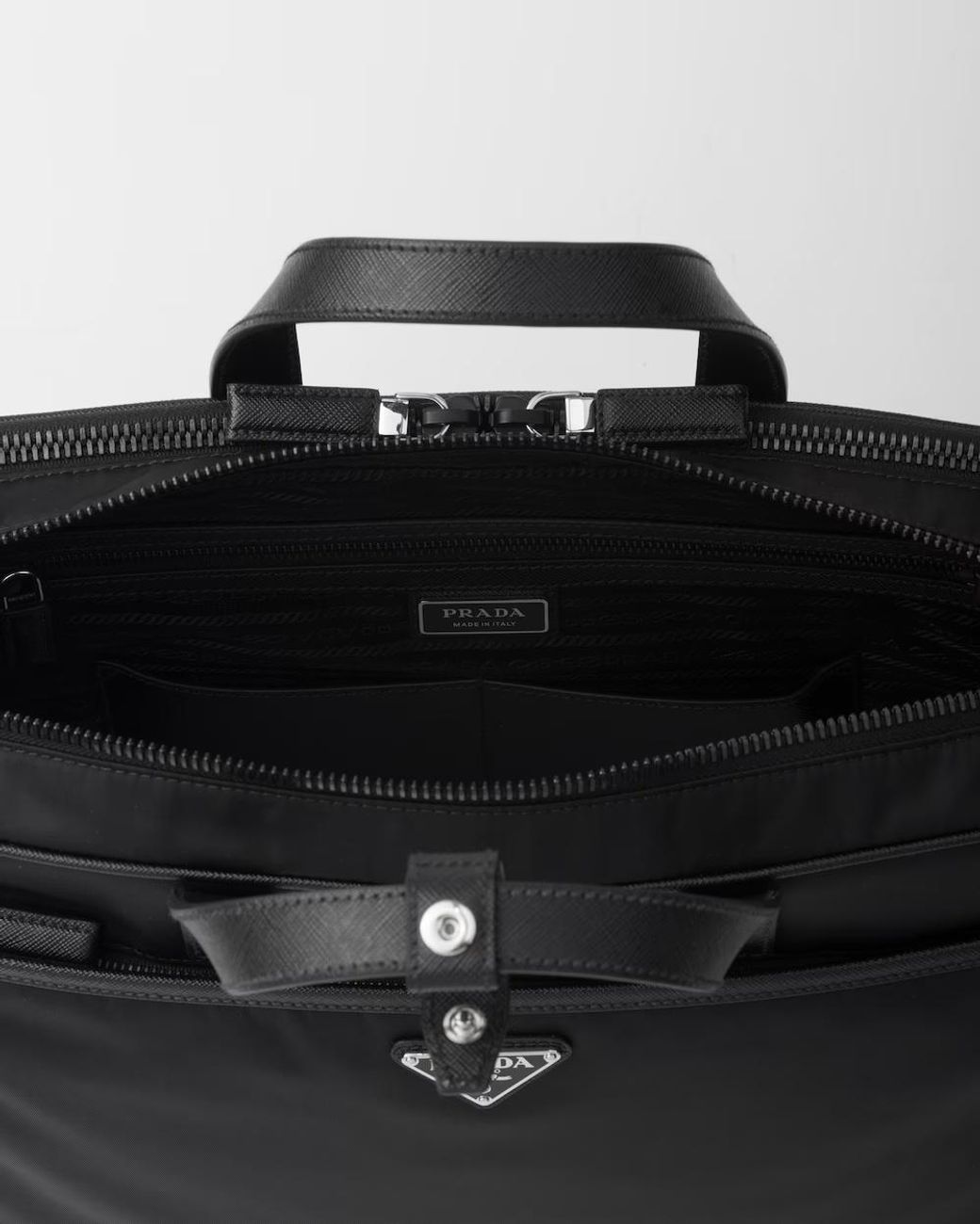 Prada Black Re-Nylon Zipped Laptop Bag for men