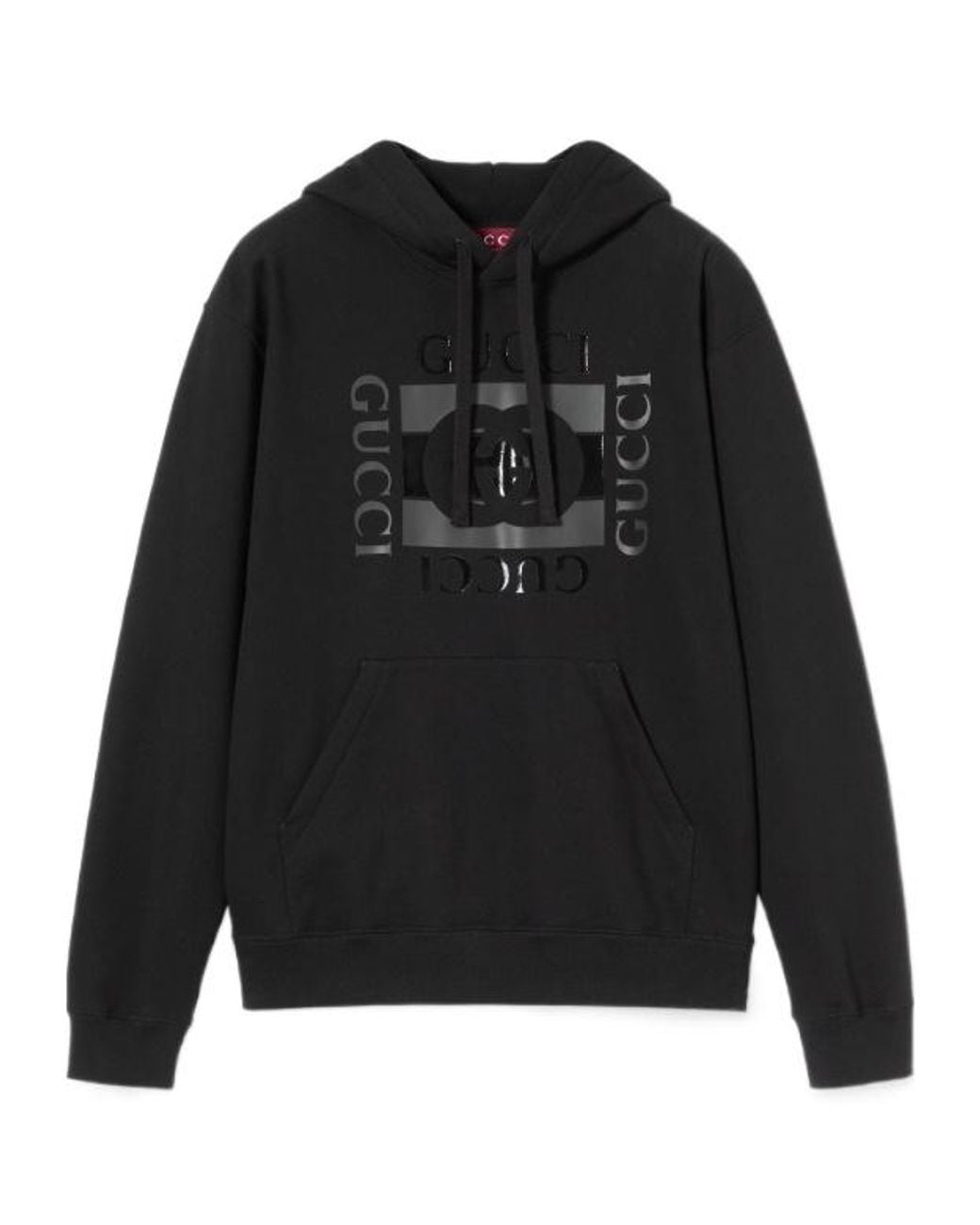 Gucci Black Printed Jersey Hoodie for men