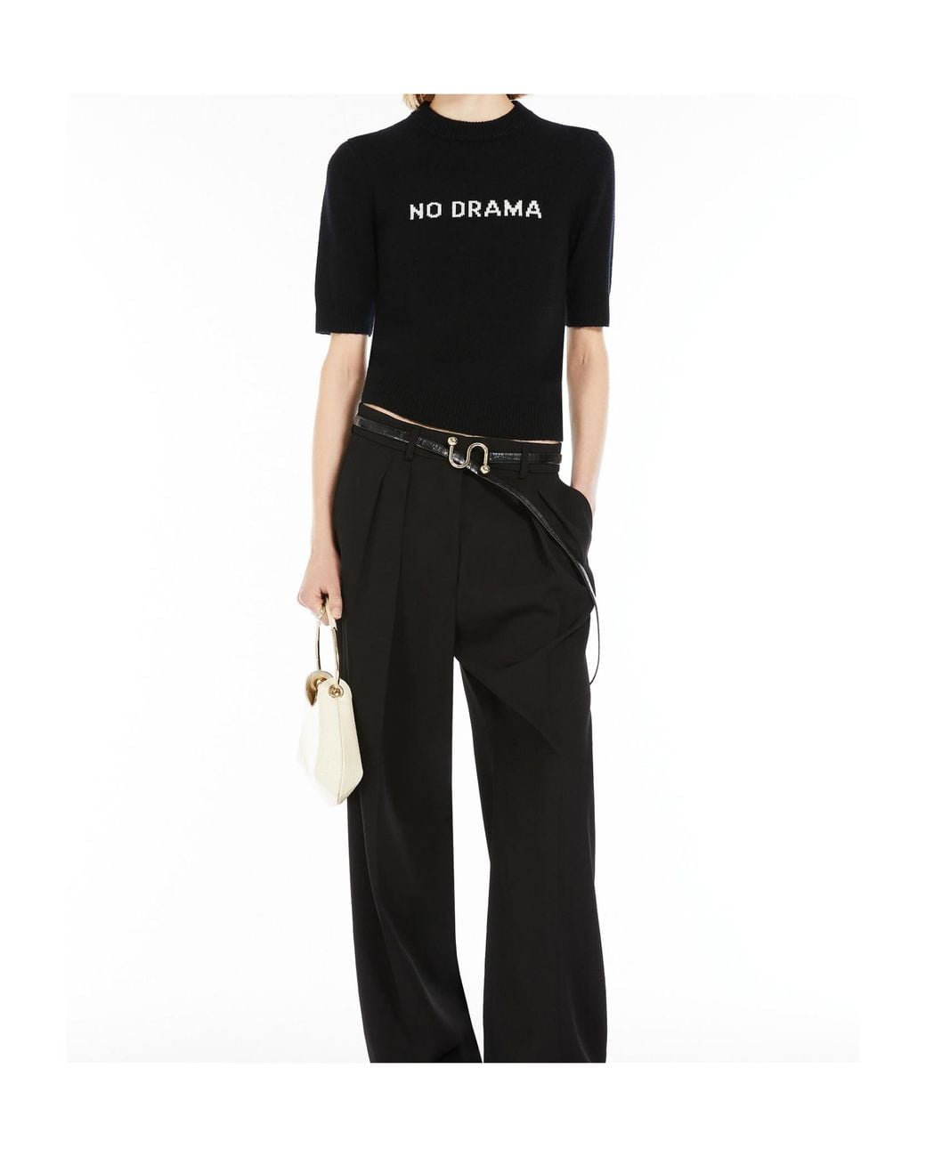 Sportmax Black Crewneck Short-Sleeved Jumper