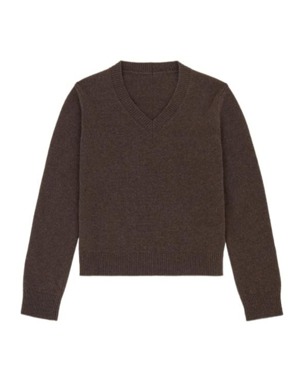 MM6 by Maison Margiela Brown V-Neck Knitted Jumper